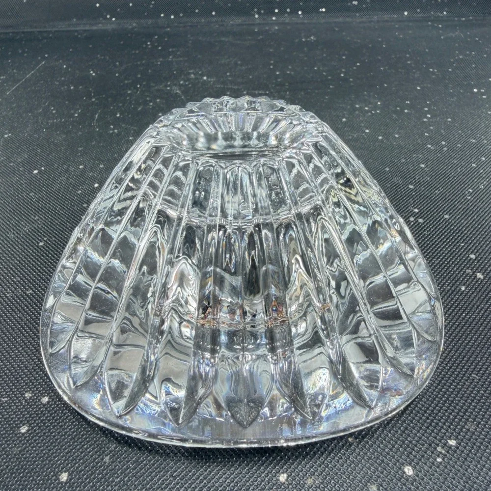 Vintage Sweden Crystal Glass Petal Votive Trilliant Trinket Dish Candle Holder